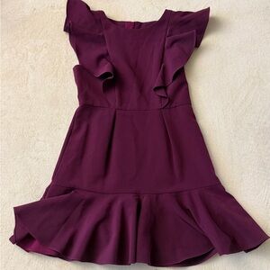 Milly Minis Plum Ruffle Kids Dress